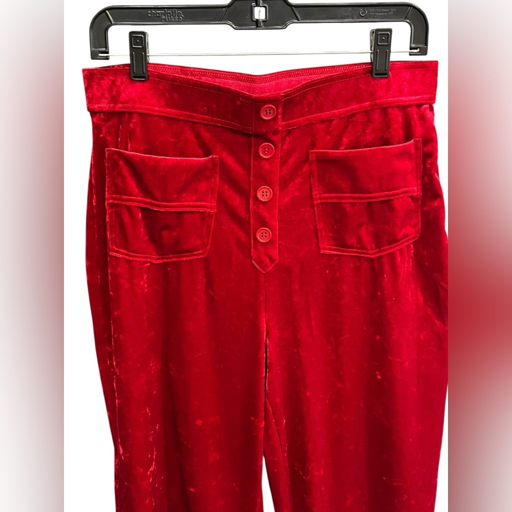 NWT Halara Red Velvet High Waisted Straight Wide Leg Pant - Large - Picture 5 of 11